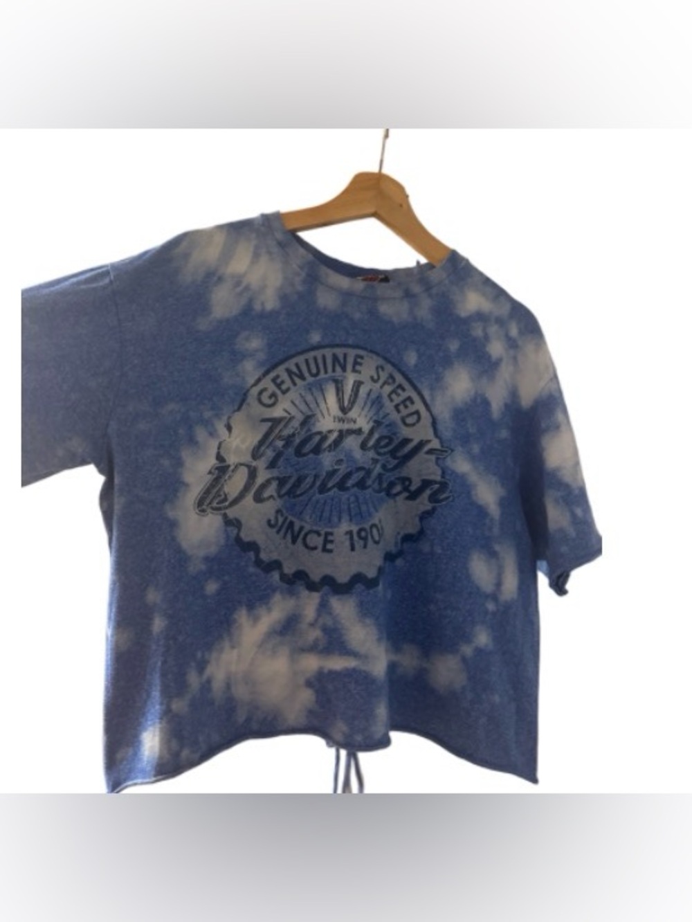 Harley-Davidson Blue and White Tie-Dye Kids Short Sleeve Graphic Tee